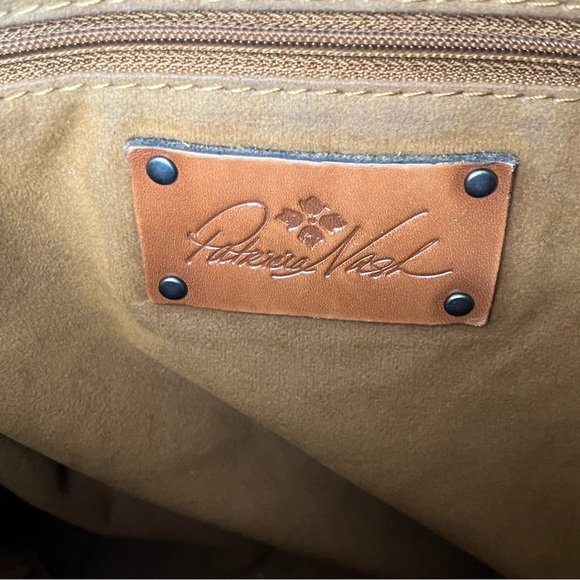 Patricia Nash Leather Croc Embossed Crossbody Bag Purse-Gray-Zipper-EUC-Classic - Picture 7 of 16